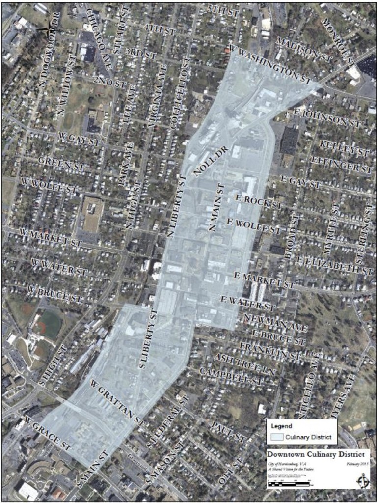 Harrisonburg Downtown Culinary District Map