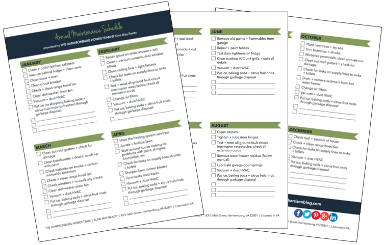 Printable Annual Home Maintenance Schedule | Harrisonblog