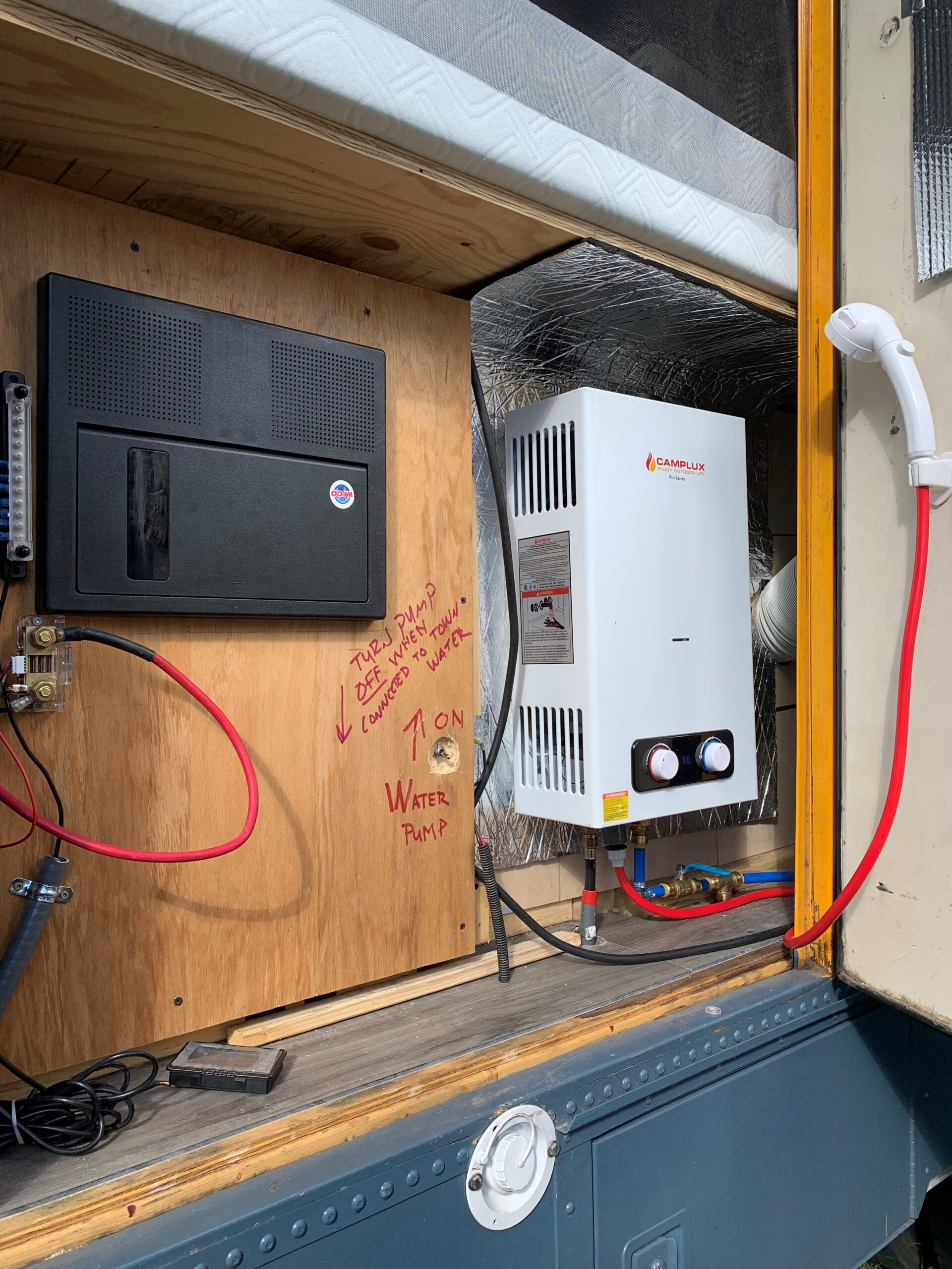 Service panel and water heater Service panel and water heater